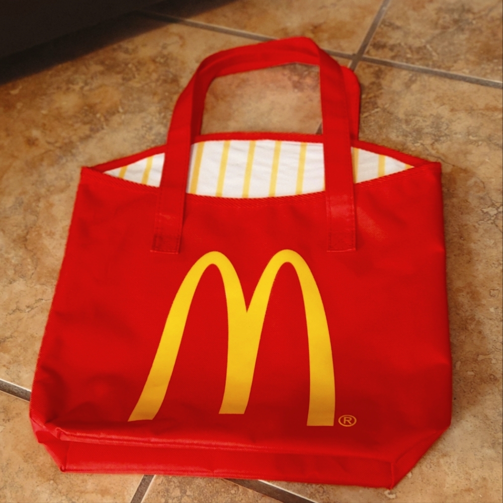 McDonald's 2013 Promo French Fry Tote Bag Red Canvas Tote Bag Striped Vinyl